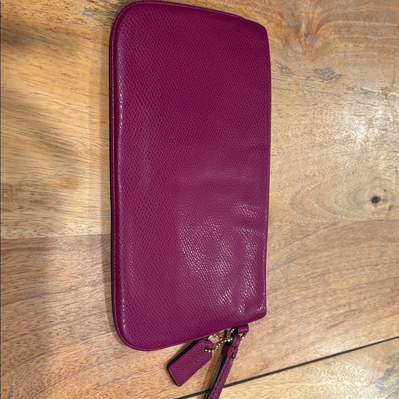 Coach Fuchsia Leather Wristlet - Picture 3 of 3